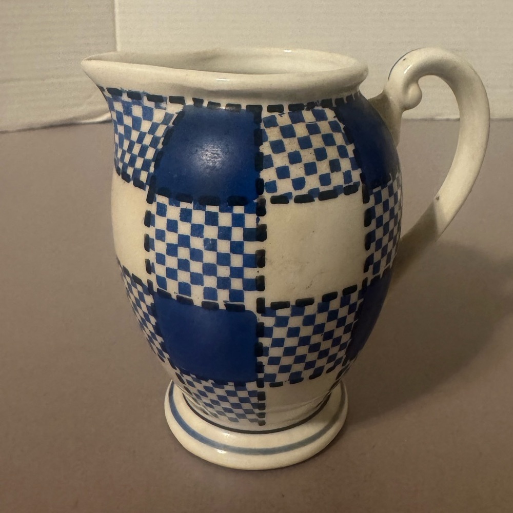 Kikusui Blue Checkers Japan Small Pitcher